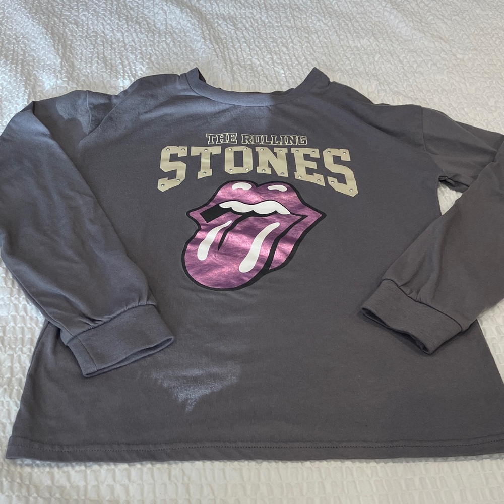 The Rolling Stones Kids Long Sleeve Tee - Gray and Pink